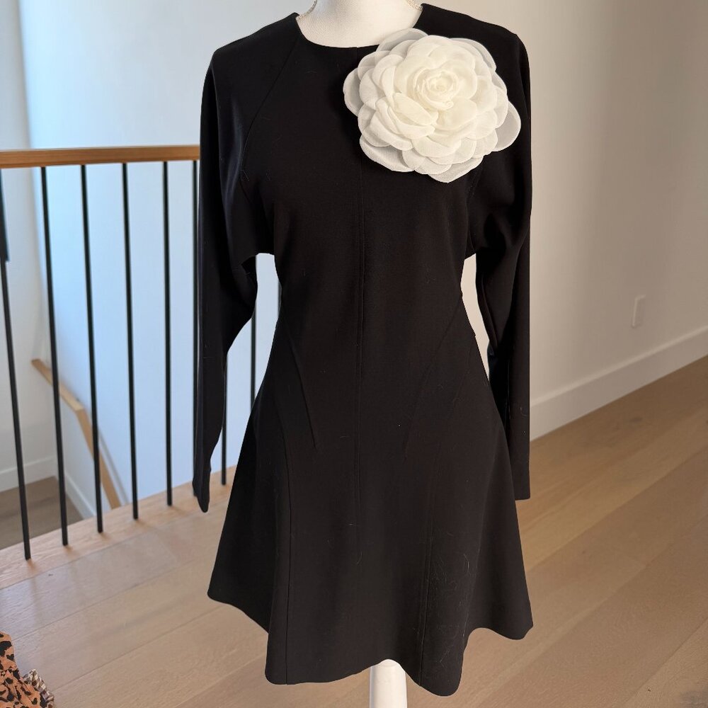 And other stories black mini dress with white flower